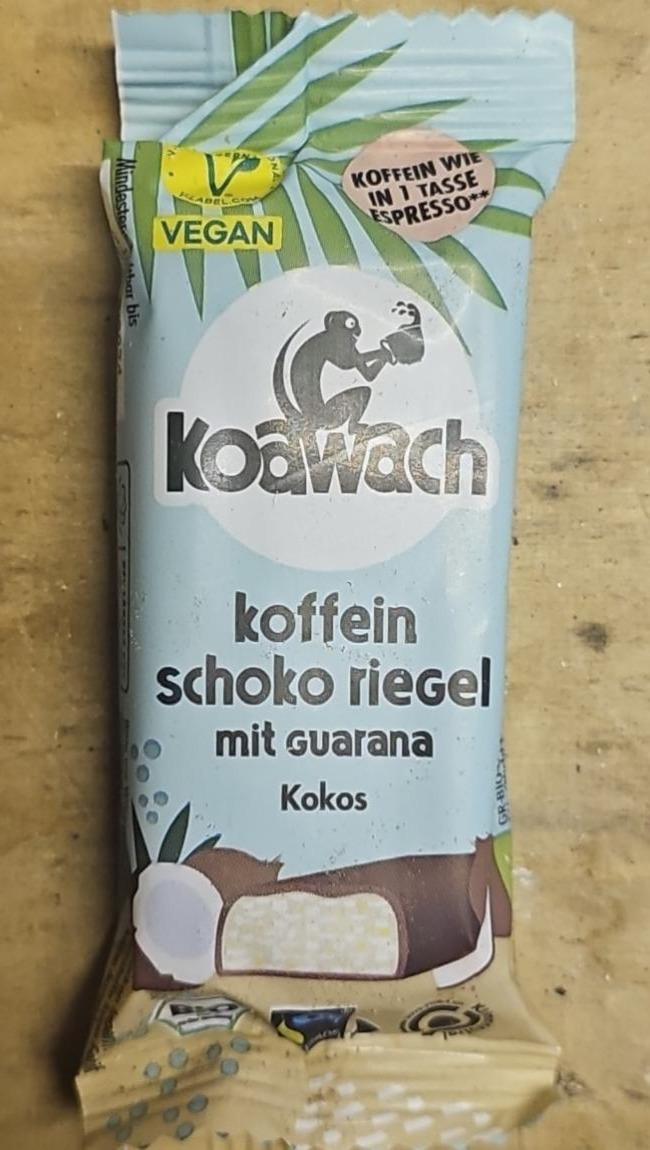 Fotografie - Koffein schoko riegel mit guarana kokos Koawach