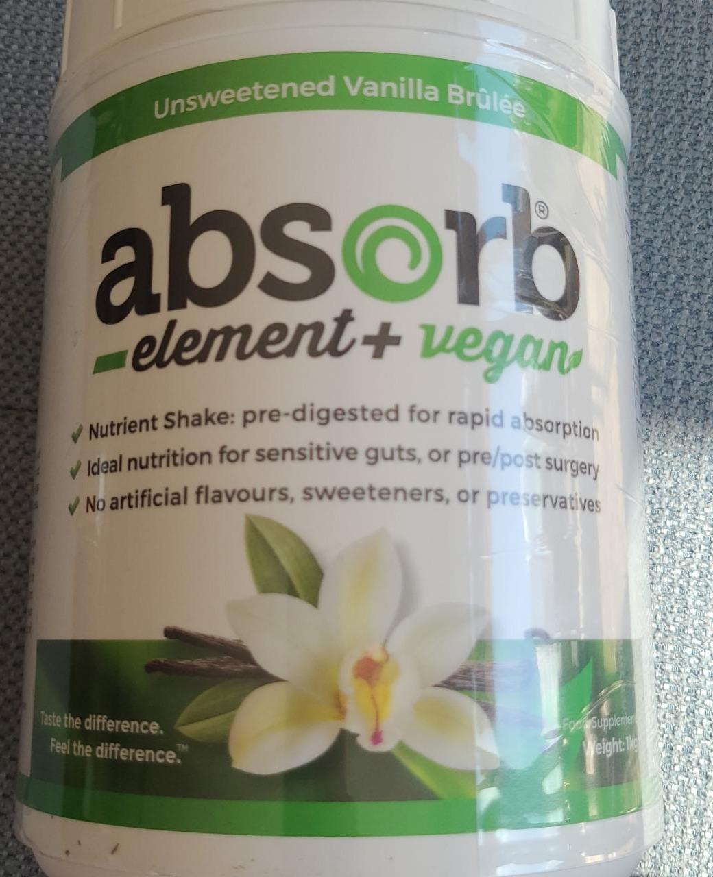 Fotografie - Element+ vegan vanilla brûlée Absorb