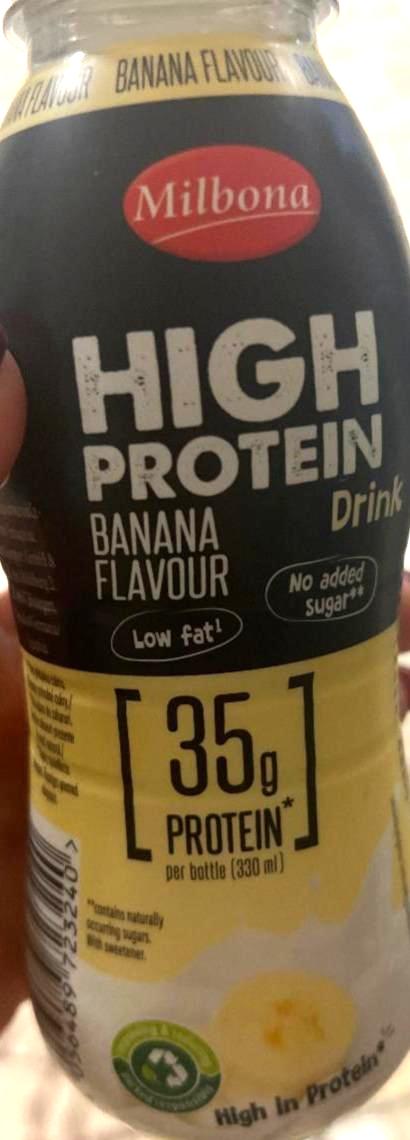 Fotografie - High protein drink banana flavour Milbona