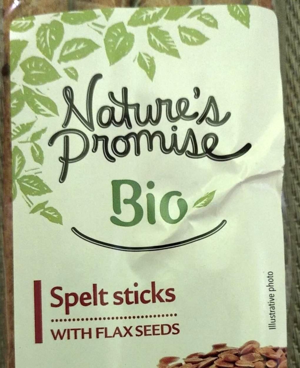 Fotografie - Bio spelt sticks with flax seeds Nature's Promise