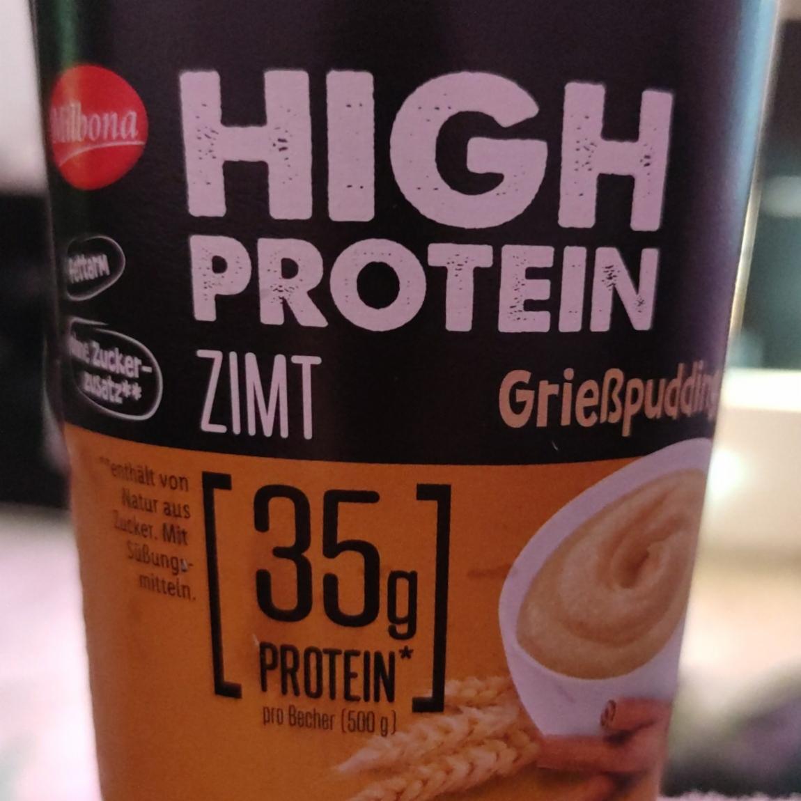 Fotografie - High protein grießpudding zimt Milbona