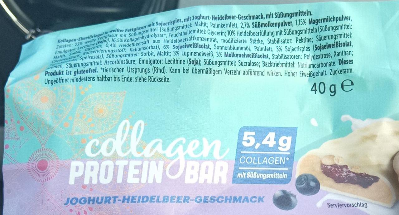 Fotografie - Collagen protein bar joghurt-heidelbeer-geschmack