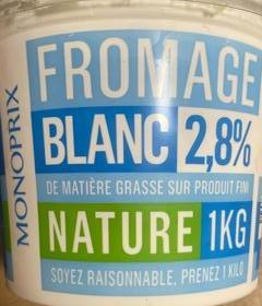 Fotografie - Fromage blanc 2,8% Monoprix