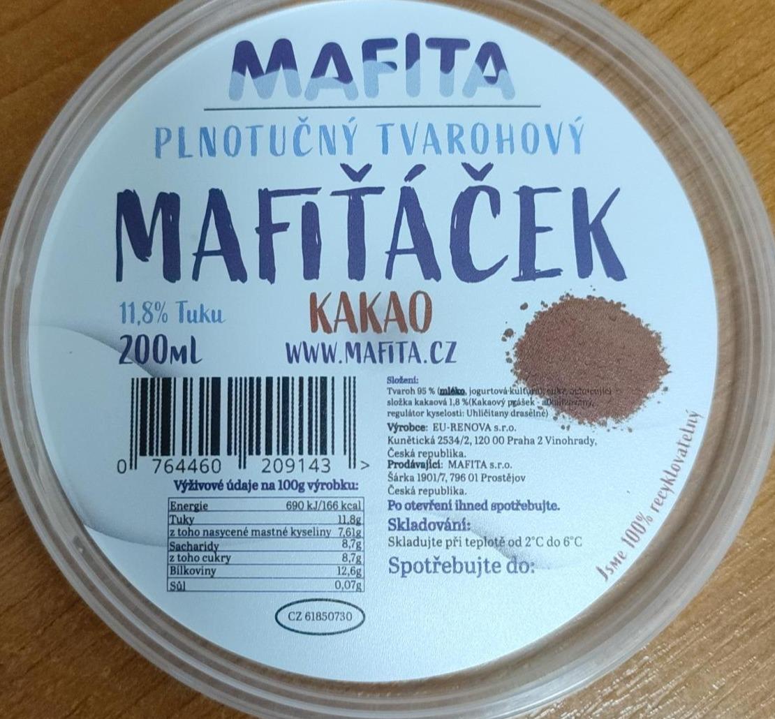 Fotografie - Plnotučný tvarohový mafiťáček kakao 11,8% tuku Mafita