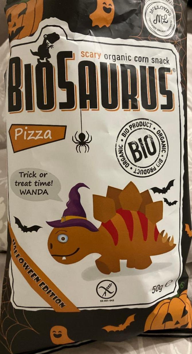 Fotografie - Biosaurus scary organic corn snack pizza McLloyd´s