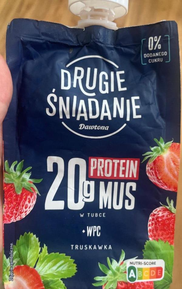 Fotografie - Drugie śniadanie 20g protein mus w tubce truskavka Dawtona