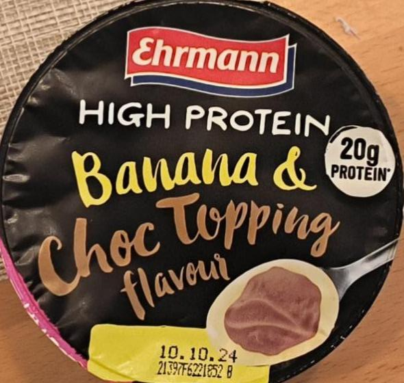 Fotografie - High protein banana & choc topping flavour Ehrmann