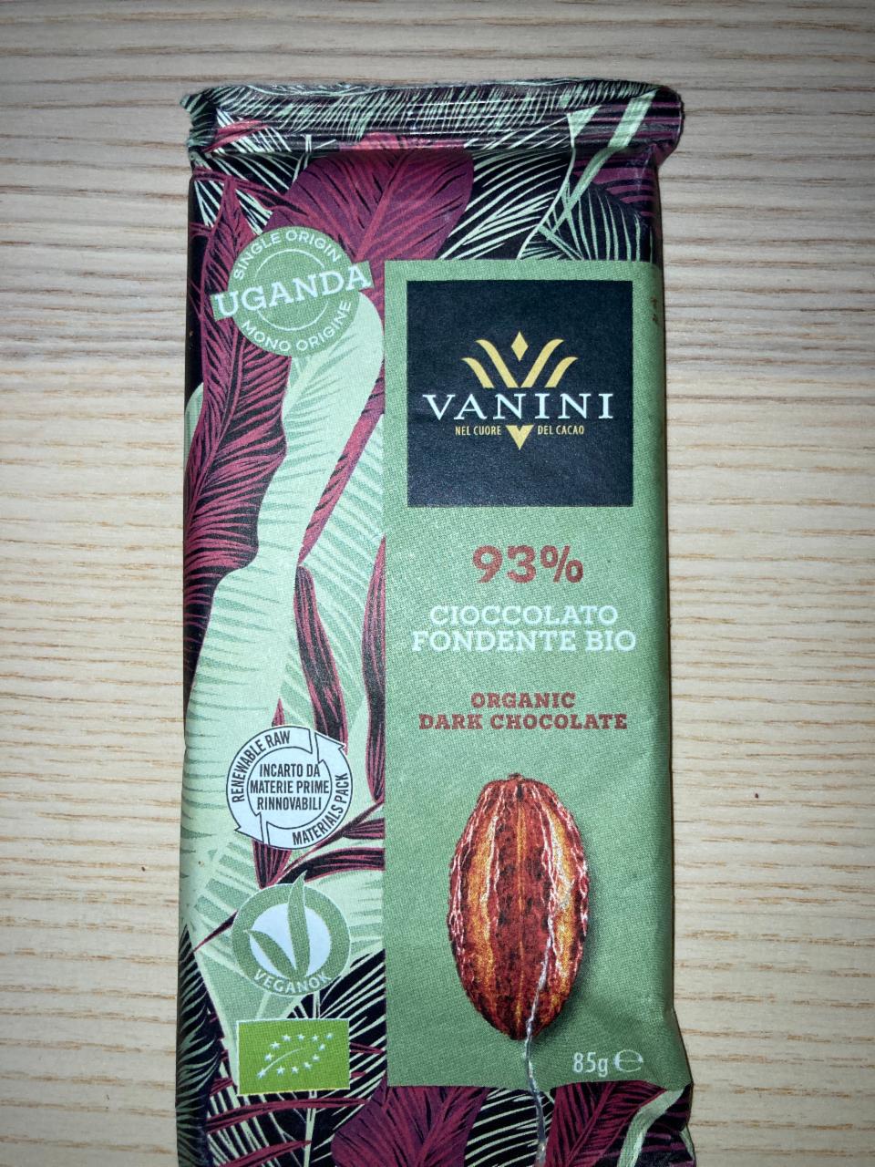 Fotografie - organic dark chocolate 93% Vanini