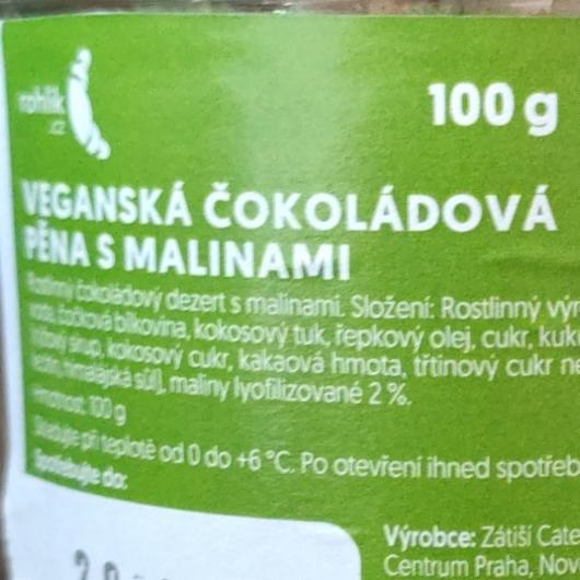 Fotografie - Veganská čokoládová pěna s malinami Rohlik.cz