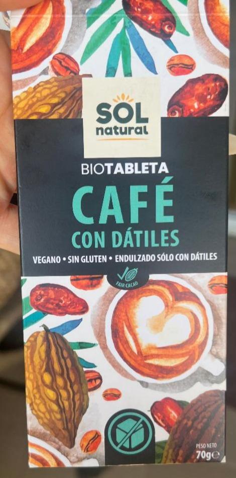 Fotografie - Biotableta café con dátiles Sol natural