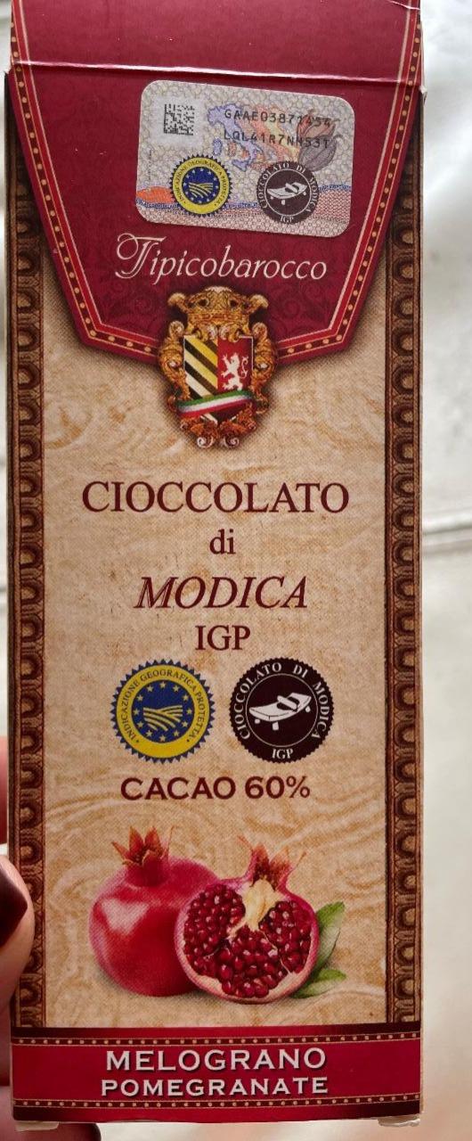 Fotografie - Cioccolato di modica cacao 60% melograno Tipicobarocco