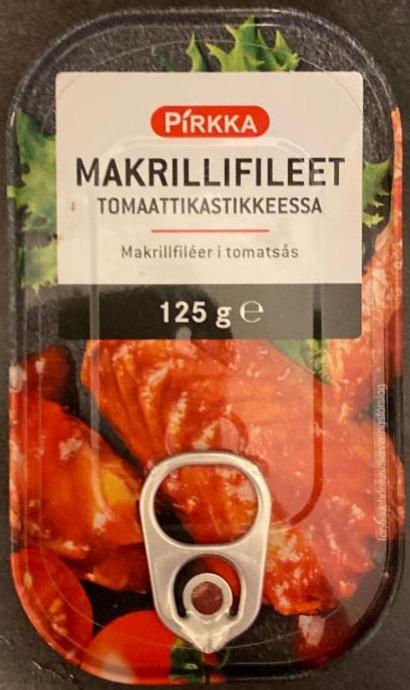 Fotografie - Makrillifileet tomaattikastikkeessa Pirkka