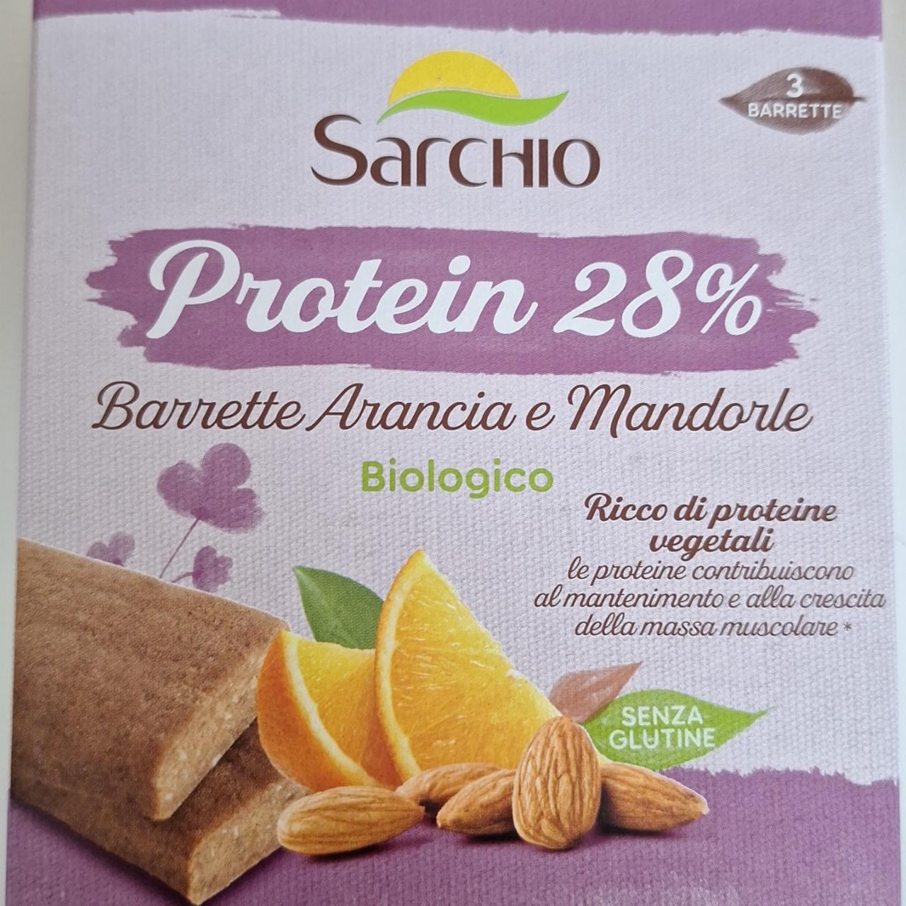 Fotografie - Barrette arancia e mandorle biologico protein 28% Sarchio