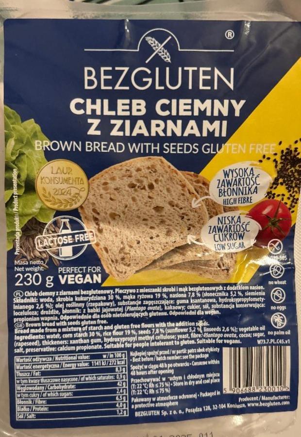 Fotografie - Chleb bezglutenowy ciemny z ziarnami Bezgluten