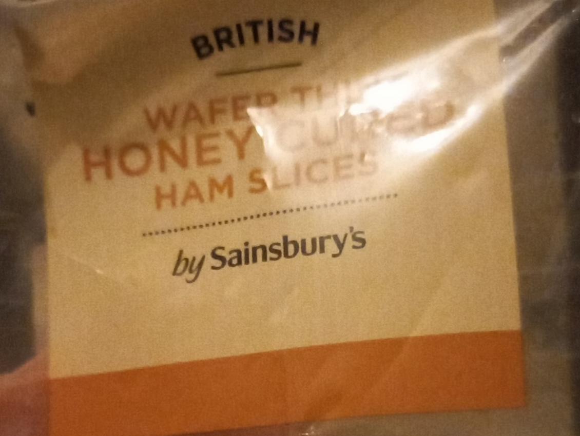 Fotografie - Wafer thin honey cured ham slices by Sainsbury's