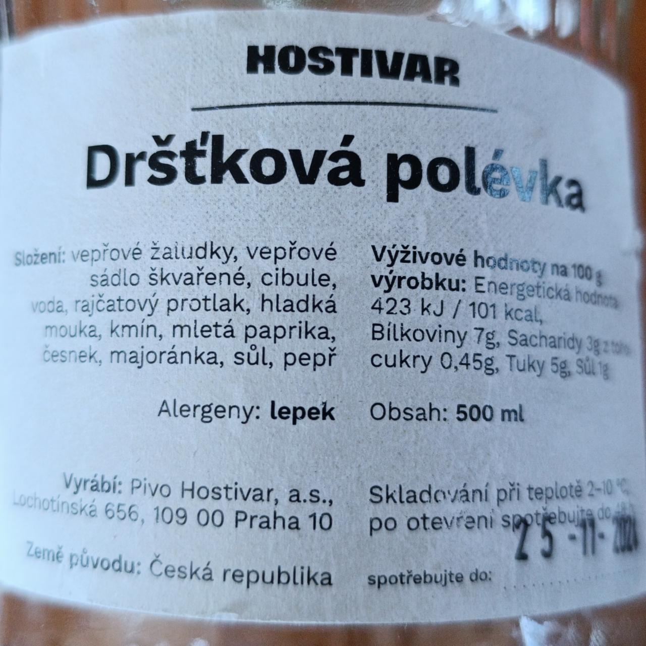 Fotografie - Dršťková polévka Hostivar