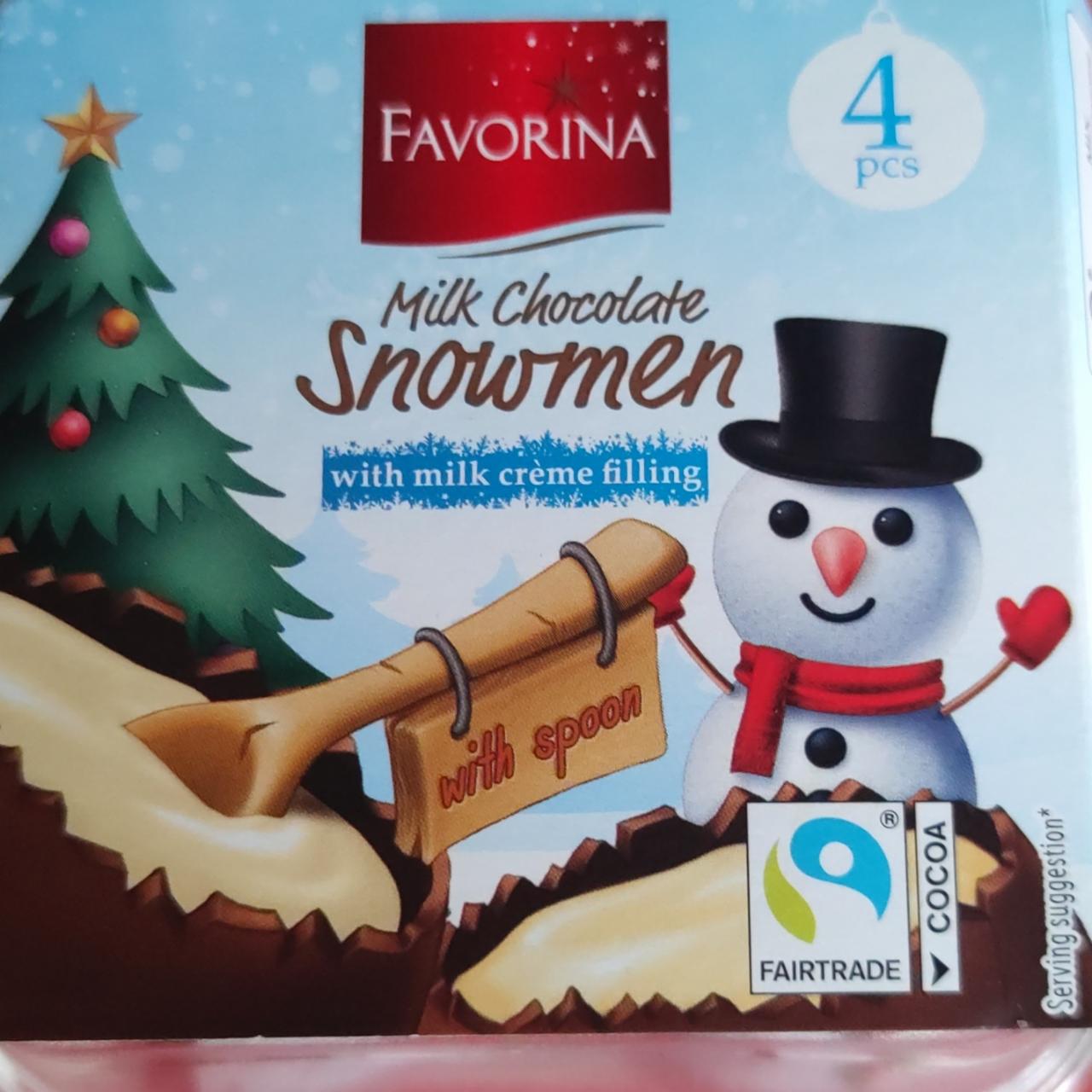 Fotografie - Milk chocolate Snowmen with milk crème filling Favorina