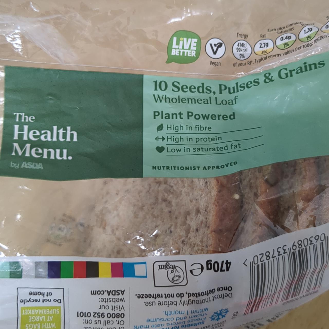 Fotografie - The health menu bread 10 seeds, pulses & grains Asda