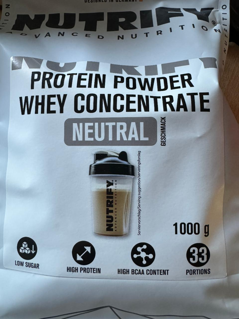 Fotografie - Protein powder whey concentrate neutral Nutrify