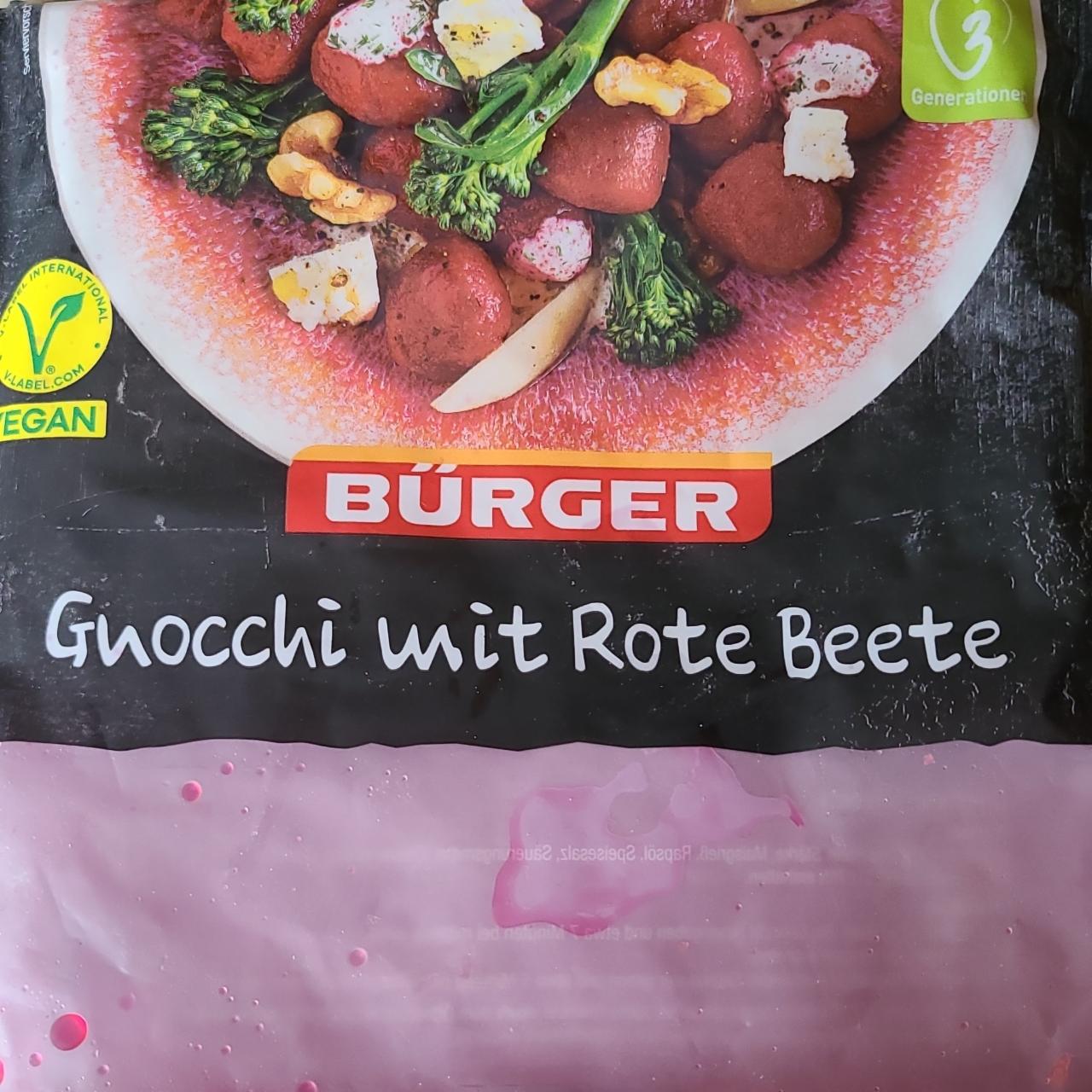 Fotografie - Gnocchi mit rote Beete Bürger