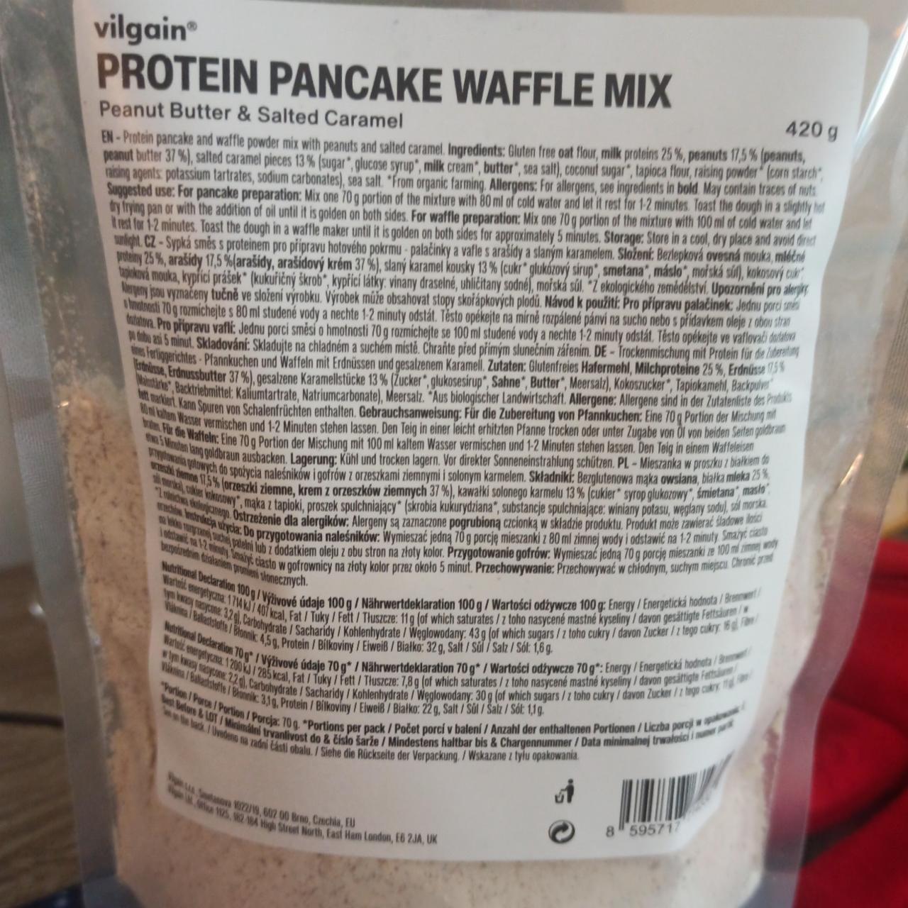 Fotografie - Protein pancake waffle mix peanut butter & salted caramel Vilgain