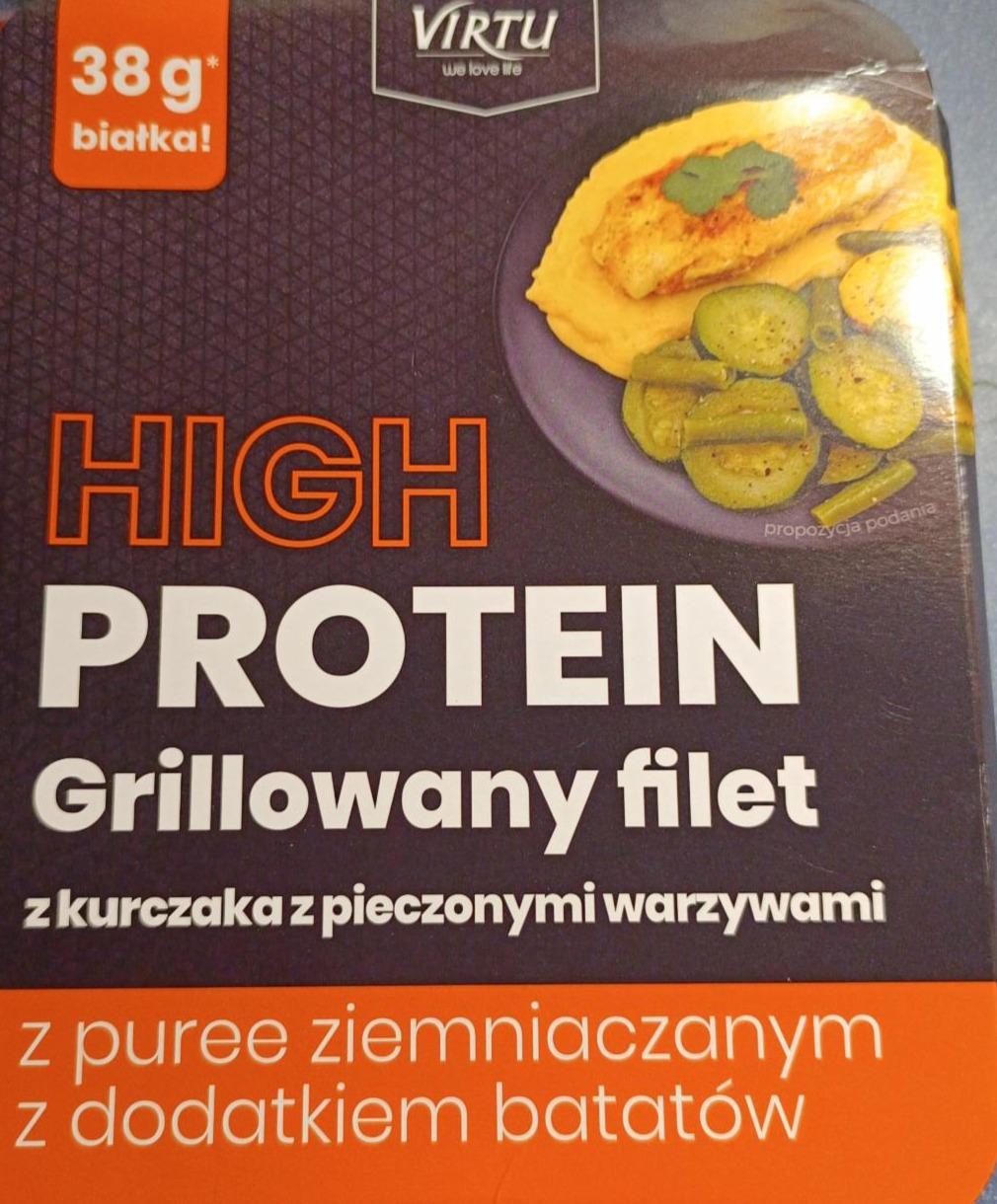 Fotografie - High protein grillowany filet z kurczaka z pieczonymi warzywami Virtu