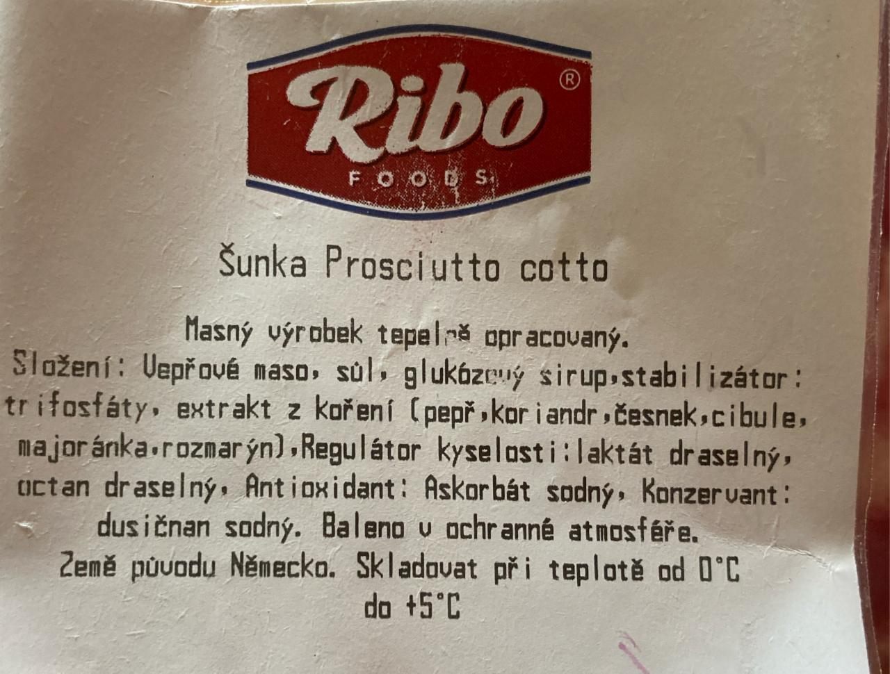 Fotografie - Šunka prosciutto cotto Ribo foods