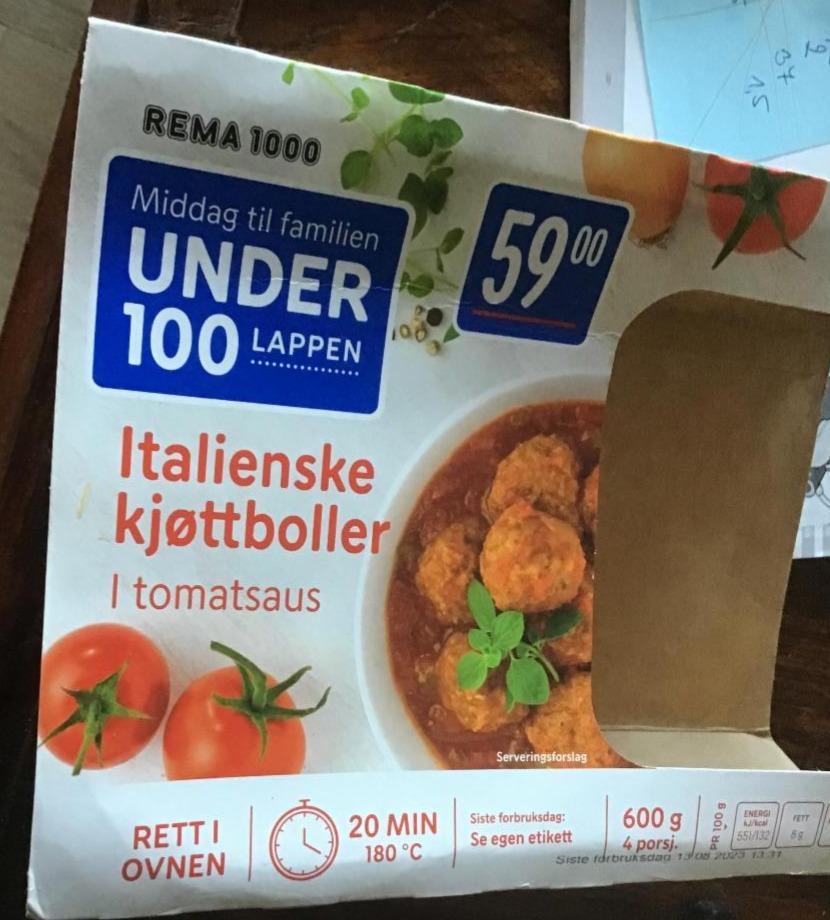 Fotografie - Italienske kjøttboller i tomatsaus Rema 1000