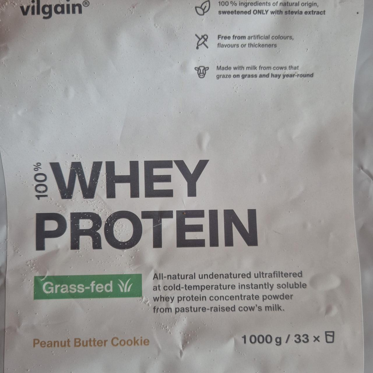 Fotografie - Grass-fed whey protein peanut butter cookie Vilgain