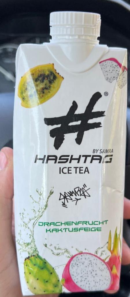 Fotografie - Ice tea drachenfrucht kaktusfeige Hashtag