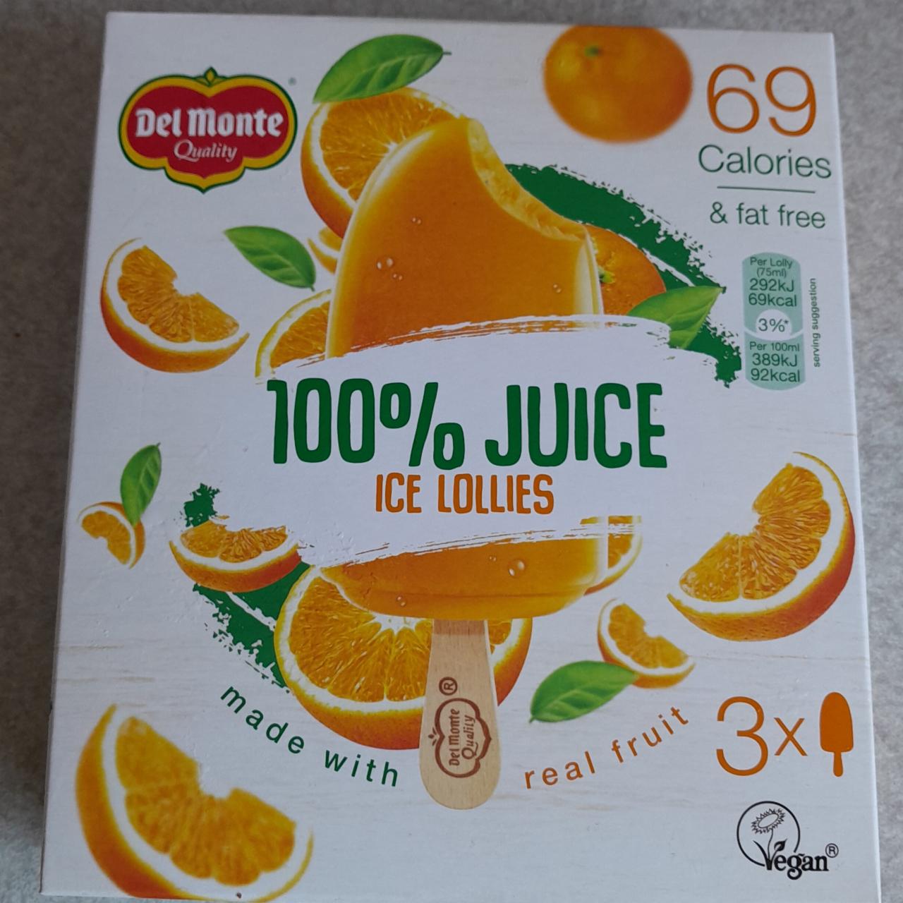 Fotografie - 100% juice ice lollies Del Monte Quality