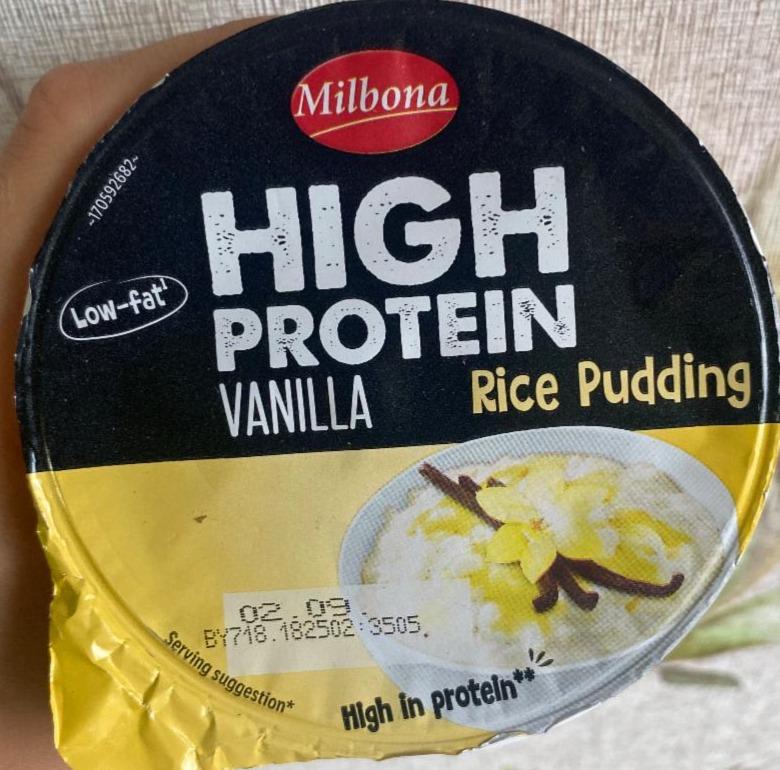 Fotografie - High protein rice pudding Vanilla Milbona