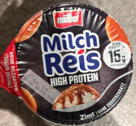 Fotografie - Milch reis high protein zimt Müller