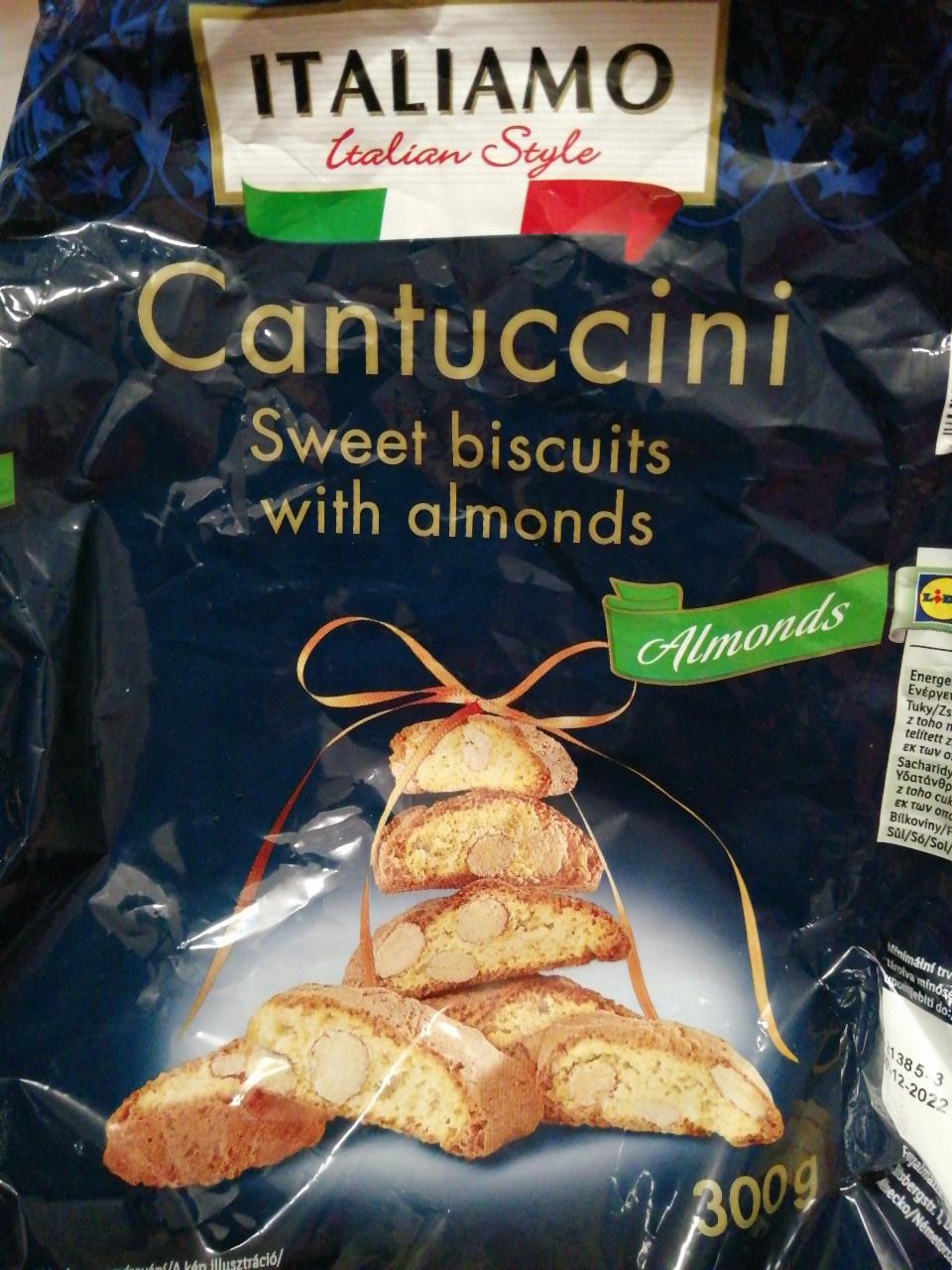 Cantuccini Sweet biscuits with almonds Italiamo - kalorie, kJ a nutriční  hodnoty