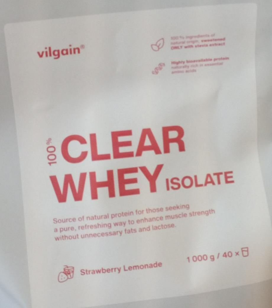 Fotografie - 100% Clear whey isolate strawberry lemonade Vilgain