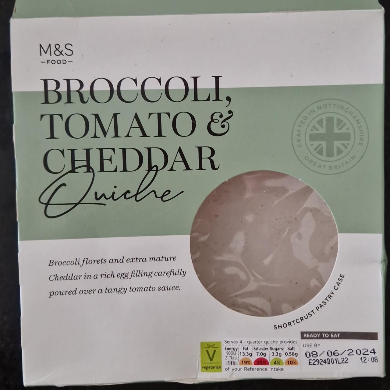 Fotografie - Broccoli, tomato & cheddar quiche M&S Food