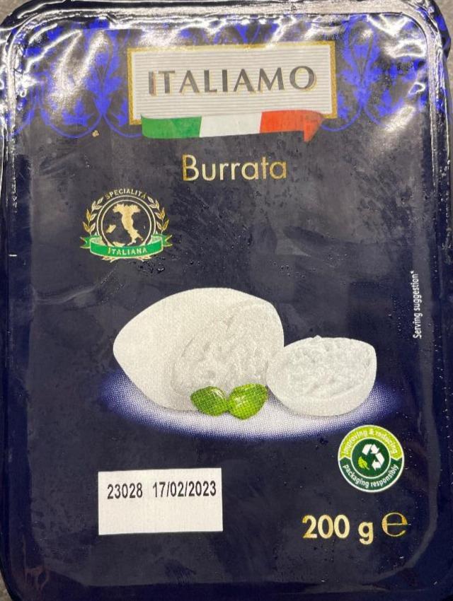 Burrata Italiamo - a hodnoty kJ nutriční kalorie