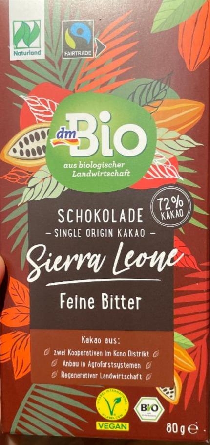 Fotografie - Sierra Leone Feine Bitter 72% kakao dmBio