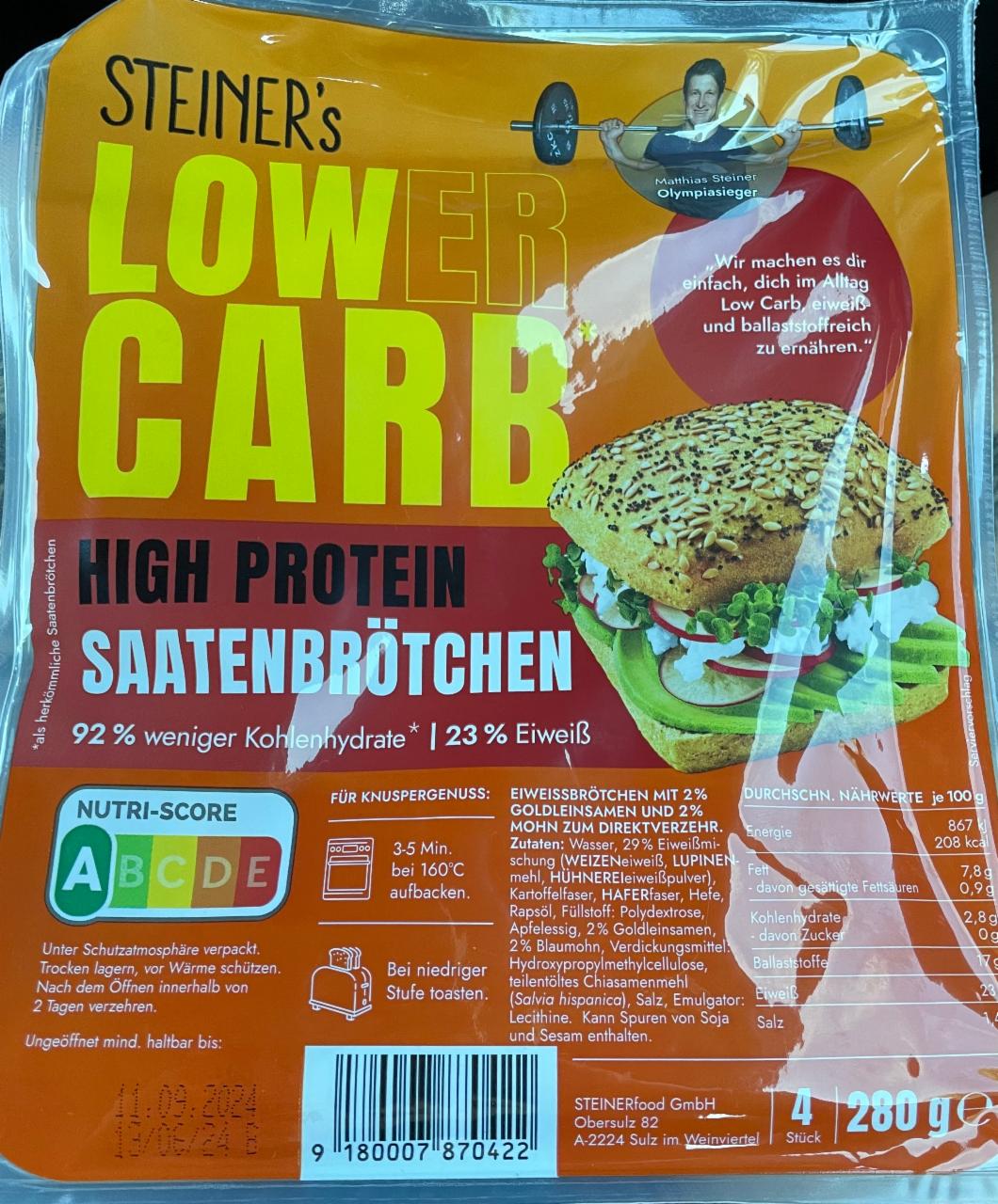 Fotografie - High protein saatenbrötchen lower carb Steiner’s