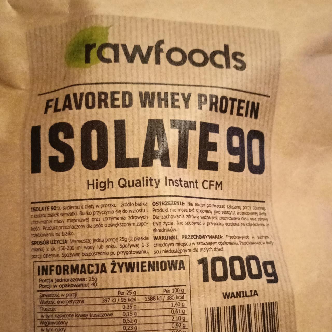 Fotografie - Flavored whey protein isolate 90 wanilia Rawfoods