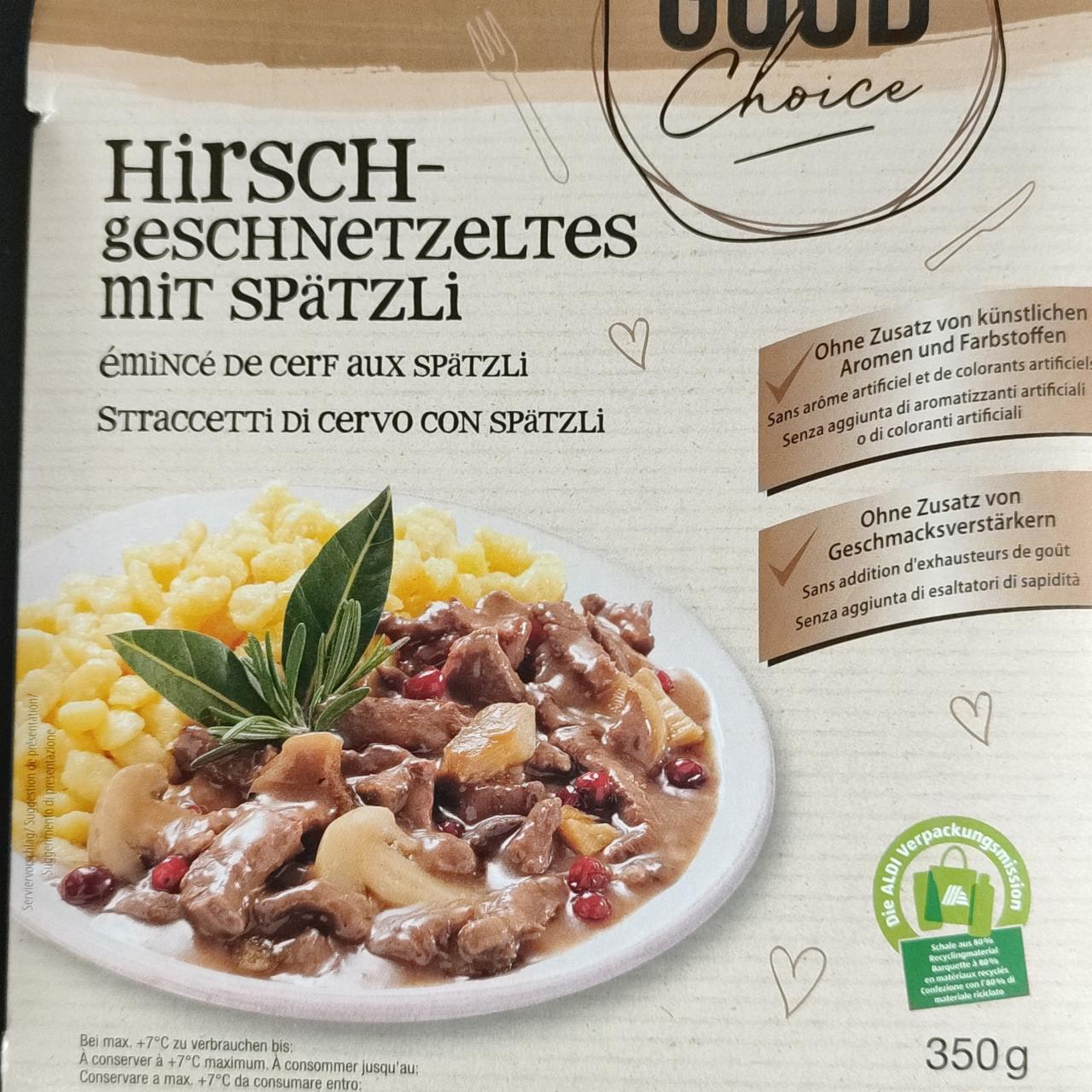 Fotografie - Hirschgeschnetzeltes mit Spätzli Good choice