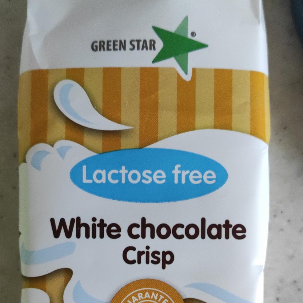 Fotografie - Lactose free white chocolate crisp Green star