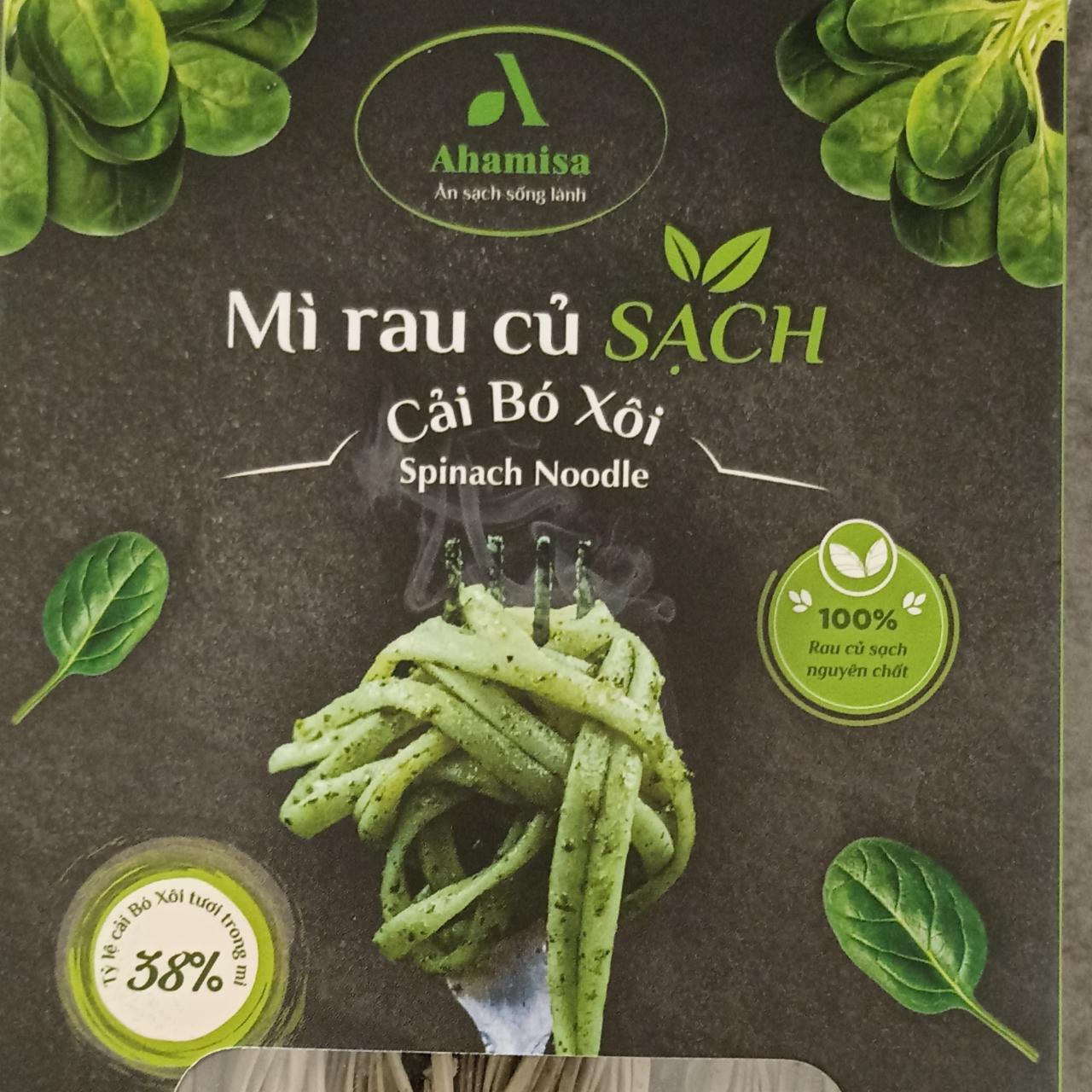Fotografie - Mì rau củ sạch cải bó xôi spinach noodle Ahamisa