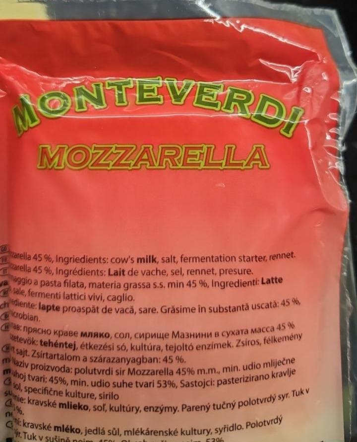 Fotografie - mozzarella monteverdi 45%