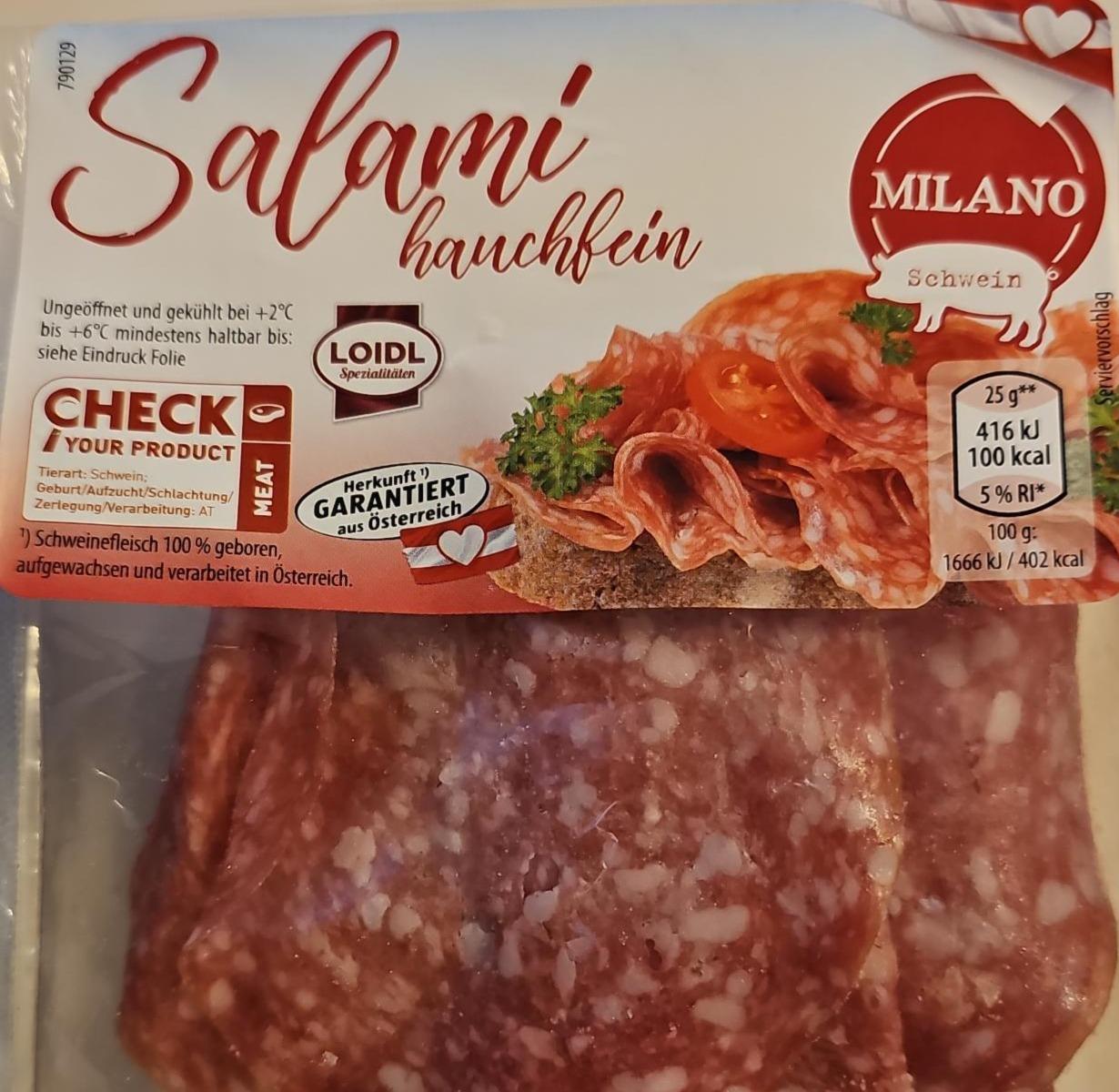 Fotografie - Salami hauchbein Milano