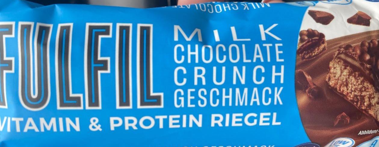 Fotografie - Milk chocolate crunch vitamin & protein riegel Fulfil