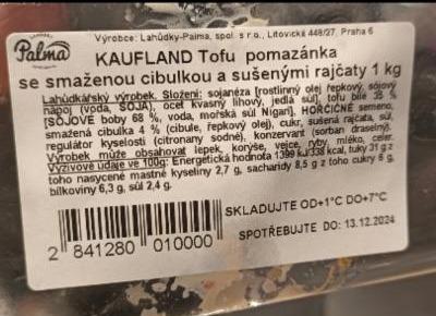 Fotografie - Tofu pomazánka se smaženou cibulkou a sušenými rajčaty Lahůdky Palma