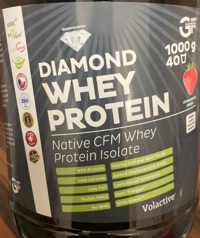 Fotografie - Diamond Whey Protein Strawberry Shake GF Nutrition