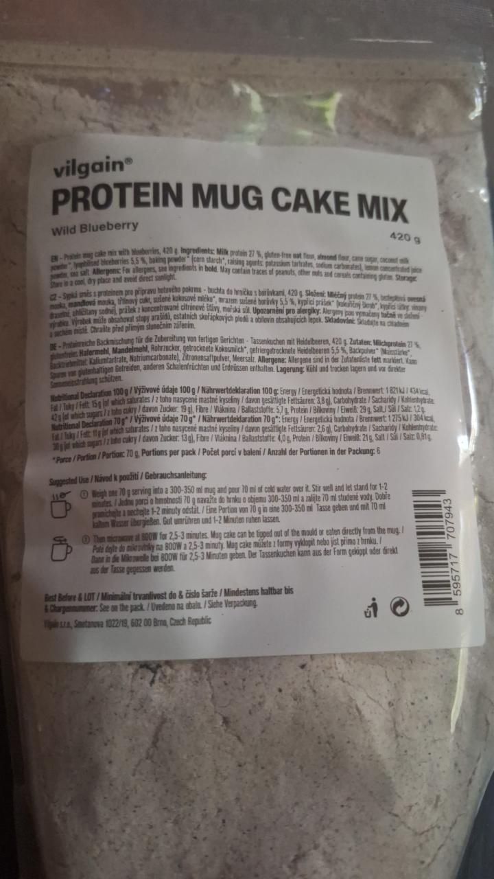 Fotografie - Protein Mug Cake Mix borůvka Vilgain