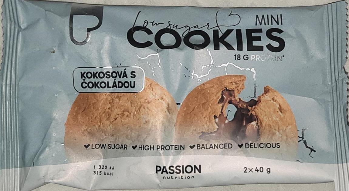 Fotografie - Low sugar mini cookies kokosová s čokoládou Passion Nutrition